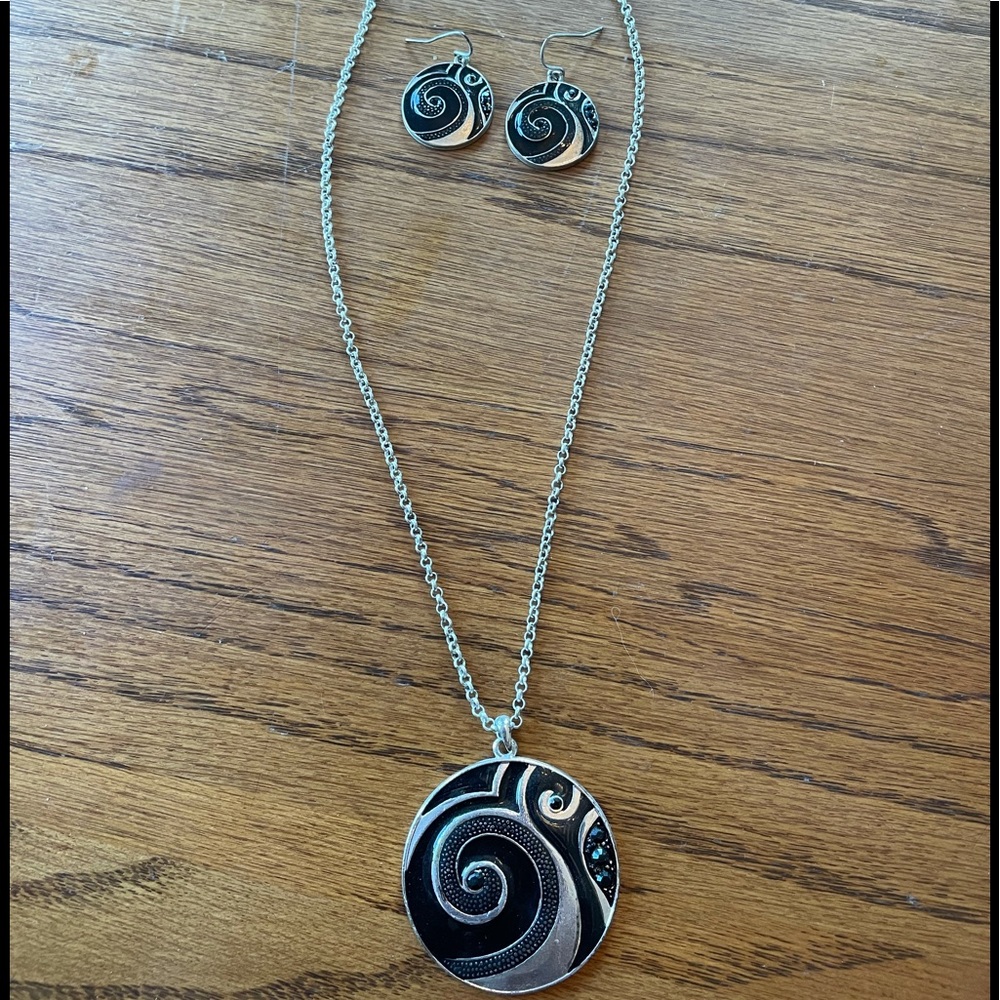 Matching necklace and earring set. Minimally worn